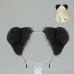 Pehme Koera K&otilde;rvadega Peav&otilde;ru Cosplay Aksessuaar Anime Konventsioonideks - Pehmed Lontis K&otilde;rvad Sabaga Reguleeritav &Uuml;ks Suurus Xia Mingxing Dog Ear Headband - Solid Black black