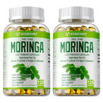 XEMENRY Orgaaniline Moringalehe pulber Kapslid 1000mg 120 tk &mdash; 92 Toitainet 46 Antioks&uuml;dandiga 120*2
