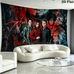 Vampiiride P&auml;evikud Seinakatted Esteetilised Seinakatted Tr&uuml;kitud Kangast Tekk Dekoratiivsed Seinakatted Magamistoa Elutoa Kodu Dekooriks 180cm x 230cm