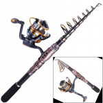 &Otilde;ngeritv ja rullikombinatsioonid Carbon Fiber Teleskoop &otilde;ngeritv koos Reel Comboga 1.5m Rod&2000Reel