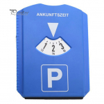 Plastikust auto parkimise ketas taimer kella saabumise aja n&auml;idik koos lumekaabitsaga