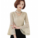 SURWENYUE mood naiste topid pitspluus s&auml;rk flare varrukatega riided &otilde;&otilde;nsad s&auml;rk pluss suuruses topid M aprikoosi