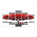 Red tree 5D DIY Full drill teemantmaali 5 pildiga kombineeritud k&auml;sit&ouml;&ouml;komplekt 90*40 cm