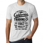 Meeste Vintage T-s&auml;rk Graafiline T-s&auml;rk California Trading 1967 Vintage valge XS anti-flash valge v&auml;rv