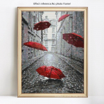 Teemantmaal Tikandid Vihmavari Teemantmosaiik Ristpistes Rhinestones T&auml;ielik &uuml;mmargune Scenic Decor 20X30CM