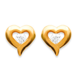 Les Tr&eacute;sors De Lily [D8040] &ndash; kullatud k&otilde;rvar&otilde;ngad Coeur Desir valgest kullast &ndash; 8x8 mm kuld