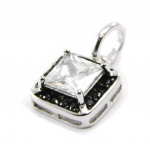 Les Tr&eacute;sors De Lily [I4712] - Pendentif Argent 'Romy' noir blanc argent&eacute; (rhodi&eacute;) - 10x10 mm must