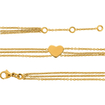 Altesse [P0559] - Bracelet plaqu&eacute; or 'Love' dor&eacute; (3 rangs) kuld