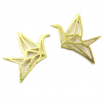 7bis [P8202] - Kuldsed  Origami  (lind) k&auml;sitsi valmistatud k&otilde;rvar&otilde;ngad - 15x11 mm kuld