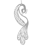 Les Tr&eacute;sors De Lily [Q3333] - Pendentif Argent 'Paon' argent&eacute; (rhodi&eacute;) - 65x22 mm h&otilde;be