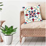 Les Tr&eacute;sors De Lily [Q5512] - Disainer padjakate 'Boho' sinine punane valge (t&scaron;ekid) - 40x40 cm sinine