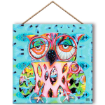 Allen Designs [Q8307] &ndash; mitmev&auml;rviline 'Allen Designs' puitpaneeliraam (Owl) &ndash; 19. 5x19. 5 cm sinine