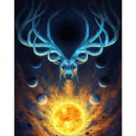 T&auml;ielik 5D Teemantmaal Lunar Fantaasia Hirve tikandid Ristpistes Kodukaunistus K&auml;sitsi valmistatud kingitus 20X25CM