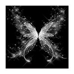 5D Teemantmaal Abstraktne kristallist liblikas Tikand Ristpistes Kodukaunistus K&auml;sitsi valmistatud kingitus 25x25cm