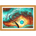 5D Teemanttikandid Rahapuu Teemantmaal Ristpistes T&auml;isringi puur Rhinestone Avaleht 20X30CM