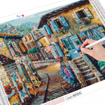 DIY teemantmaal 5D linna t&auml;isring puur 3D tikandid maastiku mosaiik kodukaunistus 20X30CM