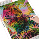 5D teemantmaal T&auml;isruudukujuline Leopard Teemanttikandid Mosaiikpilt 20X30CM