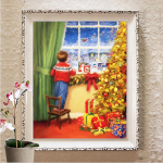 5D DIY teemantmaalimise komplekt K&auml;sitsi valmistatud kingitus t&auml;isruudukujuline teemanttikandid ristpistes talveloomade kodukaunistus Full Round (20X30CM)