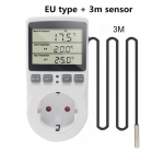 Ketotek EU digitaalse temperatuurikontrolleri pistikupesa 230V 16A termostaadi v&auml;ljund koos anduriga k&uuml;tte jahutusega