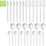 Matte 24 tk s&ouml;&ouml;giriistade komplekt V&auml;rviline 18/10 roostevabast terasest lauan&otilde;ud noad salatikahvel Teelusikad s&ouml;&ouml;gin&otilde;ud k&ouml;&ouml;giriistade komplekt h&otilde;be