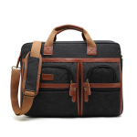 Meeste k&auml;ekott Cool Bell Canvas kott Multifunktsionaalne &otilde;lakott ja messenger kott 17/17,3 tolli s&uuml;learvuti kott suure mahutavusega vabaaja reisikott CB5003 Canvas 17.3 inch must