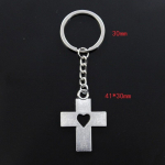 Uus v&otilde;tmehoidja 41x30mm risti s&uuml;damega l&otilde;igatud ripatsid DIY meeste auto v&otilde;tmehoidja r&otilde;nga hoidja v&otilde;tmehoidja suveniir ehe kingitus h&otilde;be