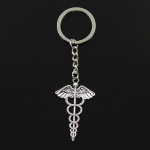 Moodne 30 mm v&otilde;tmehoidja metallist v&otilde;tmehoidja v&otilde;tmehoidja ehted Antiik pronks Caduceus meditsiinis&uuml;mbol 49x30 mm ripats h&otilde;be