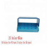 30/15 auguga alumiiniumist hambapuhastushammaste hoidiku plokkhammaste desinfitseerimiskarp FG- ja RA-hammaste jaoks 15 holes-Blue