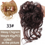 LUPU blondid mustad juuksepaelad sassis lokkis Chignon bun s&uuml;nteetilised scrunchied v&otilde;ltsjuuksed naistele s&uuml;nteetilised juuksepikendused 1PC
