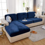 Pehme diivani istmekate elutuppa sametine elastne nurgadiivan 1/2/3/4 istmega tahkete kaante komplekt Funiture Protector Normal L(3seater) tumesinine v&auml;rv