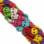 Kolju ristlilled lamedad helmed Kuu kunstlikud t&uuml;rkiissinised vahehelmed DIY k&auml;ev&otilde;ru kaelakee tarvikud Flat Skull