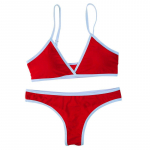 Naiste ujumistrikoo, &uuml;hev&auml;rvilised lihtsate &otilde;mblustega bikiinikomplekt Seksikad stringid Brasiilia rannar&otilde;ivad ujumiskost&uuml;&uuml;mid S punane