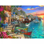 Teemantmaaling mere&auml;&auml;rne sadam linn k&auml;sit&ouml;&ouml; kodukaunistus 5d isetehtud tikandid maja paat maastik n&auml;put&ouml;&ouml; Full Round 20x30CM