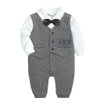 Beebipoiste riided Pehmest puuvillast v&auml;ikelaste p&uuml;ksid Little Gentleman vasts&uuml;ndinud kombinesooni r&otilde;ivad 6-9Months white