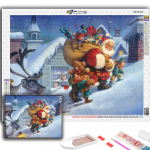 Teemanttikandid j&otilde;ulupuu J&otilde;uluvana lumememm 5D DIY Teemantmaal Ristpistes Rhinestone Full Round 20X30CM