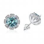 BagueRingen 1ct VVS D v&auml;rvi Moissanite k&otilde;rvar&otilde;ngad naistele Sterling h&otilde;be 925 ehted p&auml;evalille kujuga naiste pulmade k&otilde;rvaklapid 2 x 1ct moissanite valge