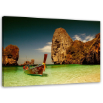 Feeby l&otilde;uenditr&uuml;kk, v&auml;rviline paat mererannas 60x40 roheline