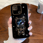 Quicksand Astronaut &uuml;mbris Redmi Note 12 11Pro 10S 11S 9S 8T jaoks Redmi A1 10C 10A 9A 9T 9C 10 Note 8 jaoks, s&auml;deleva karu aluse kate Redmi 8A must