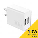 Essager 10 W Us kahe USB laadija adapteri kiirlaadimine iPhone 14 13 Pro Max Xiaomi Huawei kaasaskantava mobiiltelefoni reisilaadimiseks CN-US White