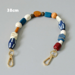 Uus naistekoti aksessuaar, v&auml;rvilised puidust vaigust helmed, osa K&auml;sitsi valmistatud randmepael telefoni&uuml;mbrise rihm naiste asenduskoti k&auml;epideme kett 38CM