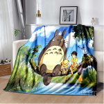 tekk Totoro Hayao Miyazaki must kass tekk voodikate Diivan Pehme tekk T&auml;iskasvanute/laste tekk Reisitelk 75cm x 90cm