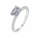 Bague Ringen ehtne h&otilde;be 925 1CT smaragdl&otilde;ikeline moissanite s&otilde;rmus D v&auml;rvi VVS kivist loodud teemant abielus&otilde;rmused naistele peened ehted 1ct No.5 valge