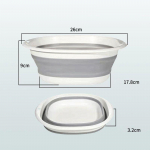 Plastikust kokkuklapitavad kraanikausid Kaasaskantavad kraanikausid Kokkupandav pesuvann T&auml;iskasvanute beebide kraanikauss Vannituba K&ouml;&ouml;gitarvikud Valamu S-26*9cm valge/hall