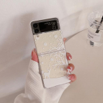 Samsung Z Flip 4 &uuml;mbrisele Christmas Snowflake l&auml;bipaistev kokkuklapitav telefoni&uuml;mbris Samsung Z Flip 3 Flip3 p&otilde;rutuskindlale k&otilde;va tagakaanele Samsung Z Flip 3
