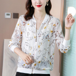 P&auml;ikesekaitse Riietus V&auml;rviline Pesapallivormi jope Kardigan Kevadsuvised L&uuml;hikesed mantlid Jakk Naiste &scaron;ifoonist top 5XL valge