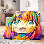 Anime SPY&times;FAMILY Mood Multifilm T&uuml;druk Anya Flanell Kohev tekk Kawaii Waku Laste ja t&auml;iskasvanute kingitus Diivan Kodu voodipesu 75x90cm