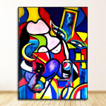 Elutoa kodu dekoratiivne magamistoa sisekujundus raamita Picasso Women Abstract Canvas Art Print Maalimine Plakat Seinapildid raamita 21*30cm