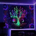Blacklight Galaxy Gobel&auml;&auml;n Trippy Planet UV-reaktiivne juga Maastik Sein Naljakad seinavaibad Saladuslik Seene Bohemia Tapiz 200x150cm