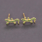 Roostevabast terasest rohelised Little Gecko Stud k&otilde;rvar&otilde;ngad naistele Minimal Crystal CZ Punk Animal K&otilde;rvar&otilde;ngad augustamine 2023 Trend Jewelry