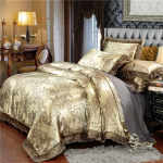 kemila Luxury 3 v&otilde;i 4 tk Satiin Jacquard voodipesukomplekt Kvaliteetne tekikott, 1 tekikott + 1/2 padjap&uuml;&uuml;rid, kaks kaheinimesevoodit 150x200 3pcs